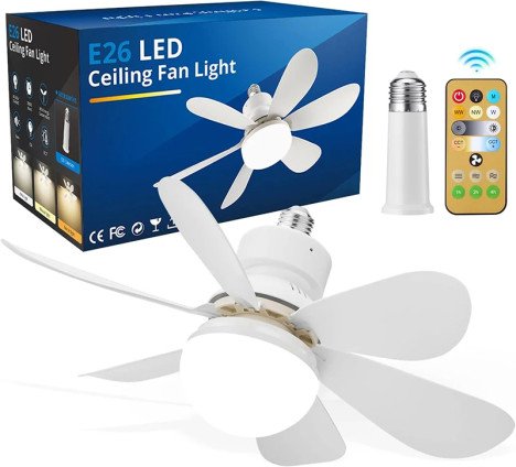 Ventilateur de plafond LED 40W E27 avec télécommande pour gradation adapté au salon étude usage domestique 85-265V