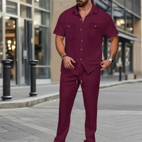 Costume homme Turque en lin, t-shirt ample à manches courtes et pantalon  commande min:12 PRIX :8500 fcfa