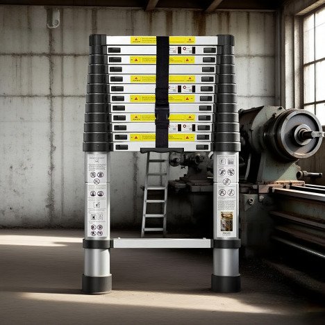 FOURNISSEUR À ADJAME  Échelle télescopique en aluminium EN131 2-7M pliable avec certificat CE Prix de gros pour les distributeurs européens