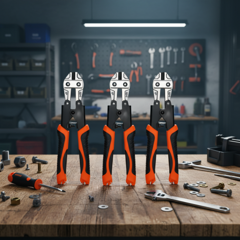 FOURNISSEUR À ADJAME  Cisaille à barres en acier portable orange et noire de 8 pouces, renforcée, pour usage domestique et électricien