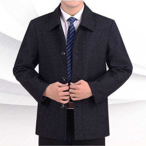Fournisseur chine Veste décontractée pour homme d'âge moyen et âgé, automne-hiver, style business, épaisse et chaude, col ample