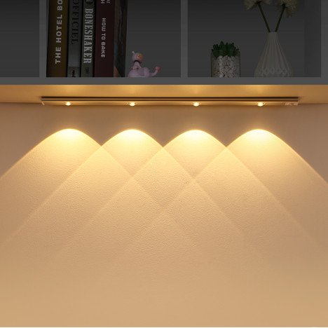 Applique murale LED ultra-mince de 60 cm avec détecteur de mouvement, design moderne pour armoires de cuisine et placards, nouvelle version
