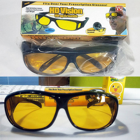 GROSSISTE ADJAME🕶️ Pack Lunettes de Conduite Haute Définition (Jour & Nuit)ite enveloppantes à verres PC jaunes pour vision nocturne, avec étui – Offre Spéciale